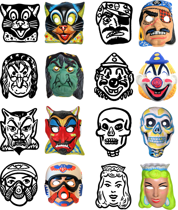 Mask Illustrations Photos Side By Side