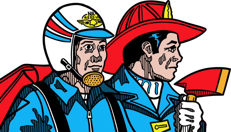 Rescue Team Box Side Panel Illustration