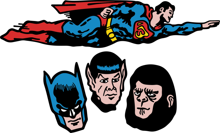 Super Hero Bolts Box Side Panel Illustrations