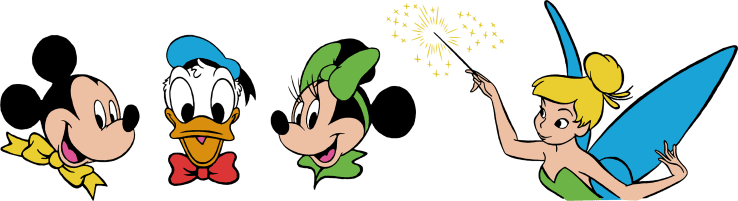 Disney Blue Stars Box Side Panel Illustrations