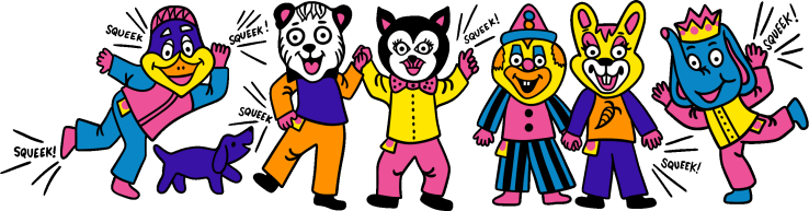 Beeper Squeeker Box Side Panel Illustrations