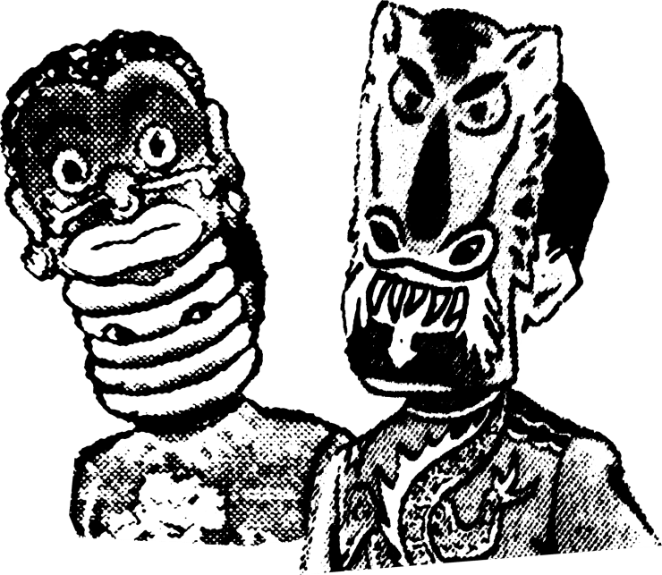 Ben Cooper 1955 Long Neck Masks Ad Illustrations
