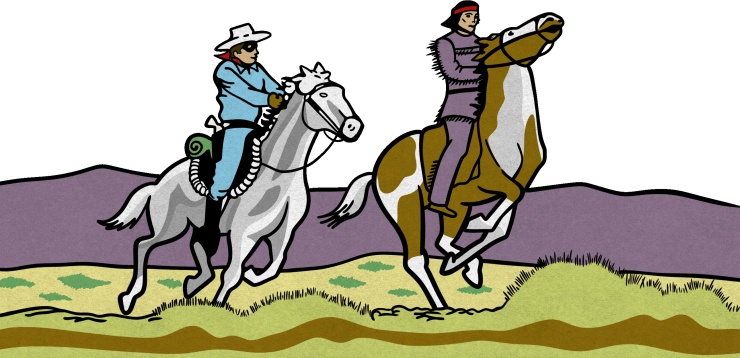 Western Hero Box Side Panel Illustration